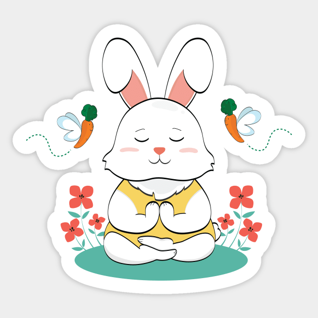 Bunny Yoga Sticker by Anicue